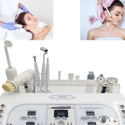 8 en 1 retiro galvánico de la etiqueta de la piel del vacío de la máquina facial multifuncional ultrasónica