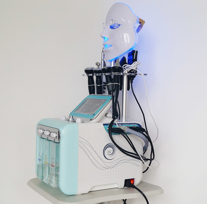 9 en 1 máquina Hydradermabrasion Aqua Peel Facial Machine de la burbuja del RF H2O2