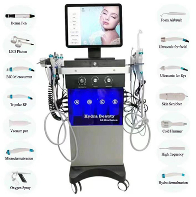 Manijas faciales hidráulicas de la máquina 120W 14 del cuidado de piel BIO LED Hydradermabrasion