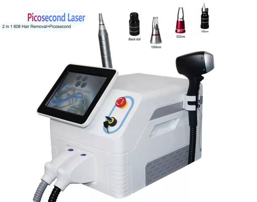 2 en sistema del retiro del pelo del laser del diodo de la máquina 808nm del retiro del tatuaje del laser de 1 picosegundo