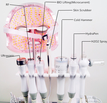 Máquina facial de la burbuja H2O2 de la máquina del RF del oxígeno ultrasónico portátil del Hydra