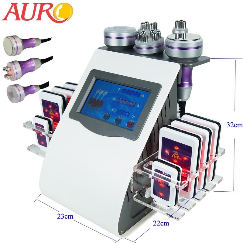 6 en 1 vacío gordo RF de la máquina de la pérdida de la cavitación del laser Lipo multipolar